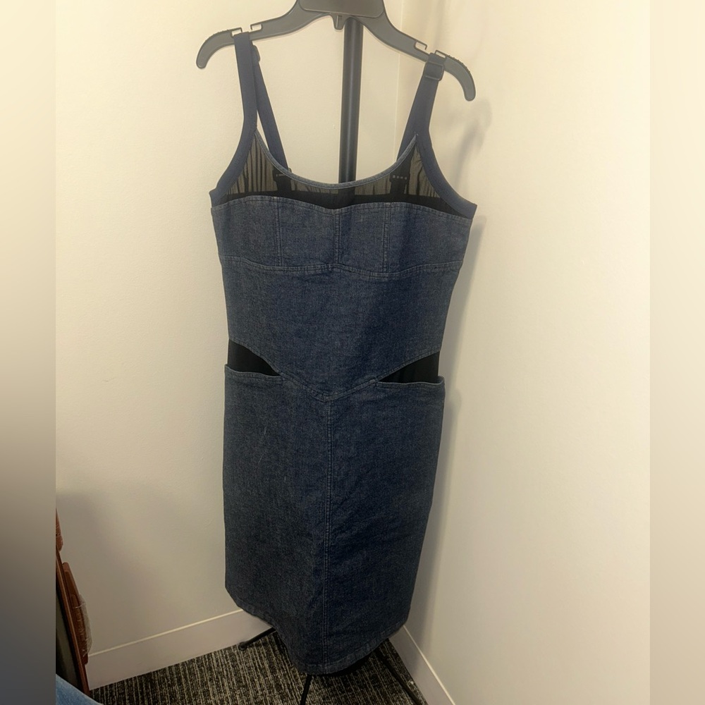 Marithe Francois Girbaud denim and mesh Mini Dress Size 4